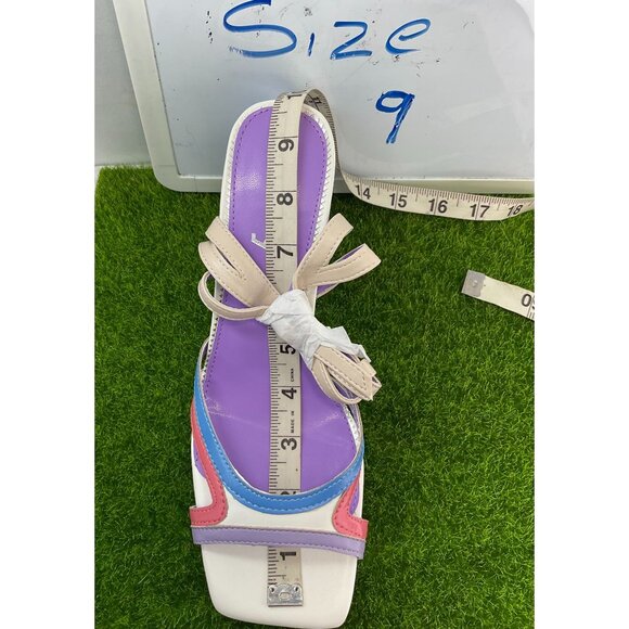 Vivianly Womens Multicolor Strappy Block Heel Sandals - Size 7.5 - Picture 11 of 11